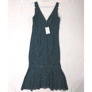 Bardot Seinna Trumpet Dress Ash Blue Pencil Dress Size 8/M NWT Sleeveless Floral